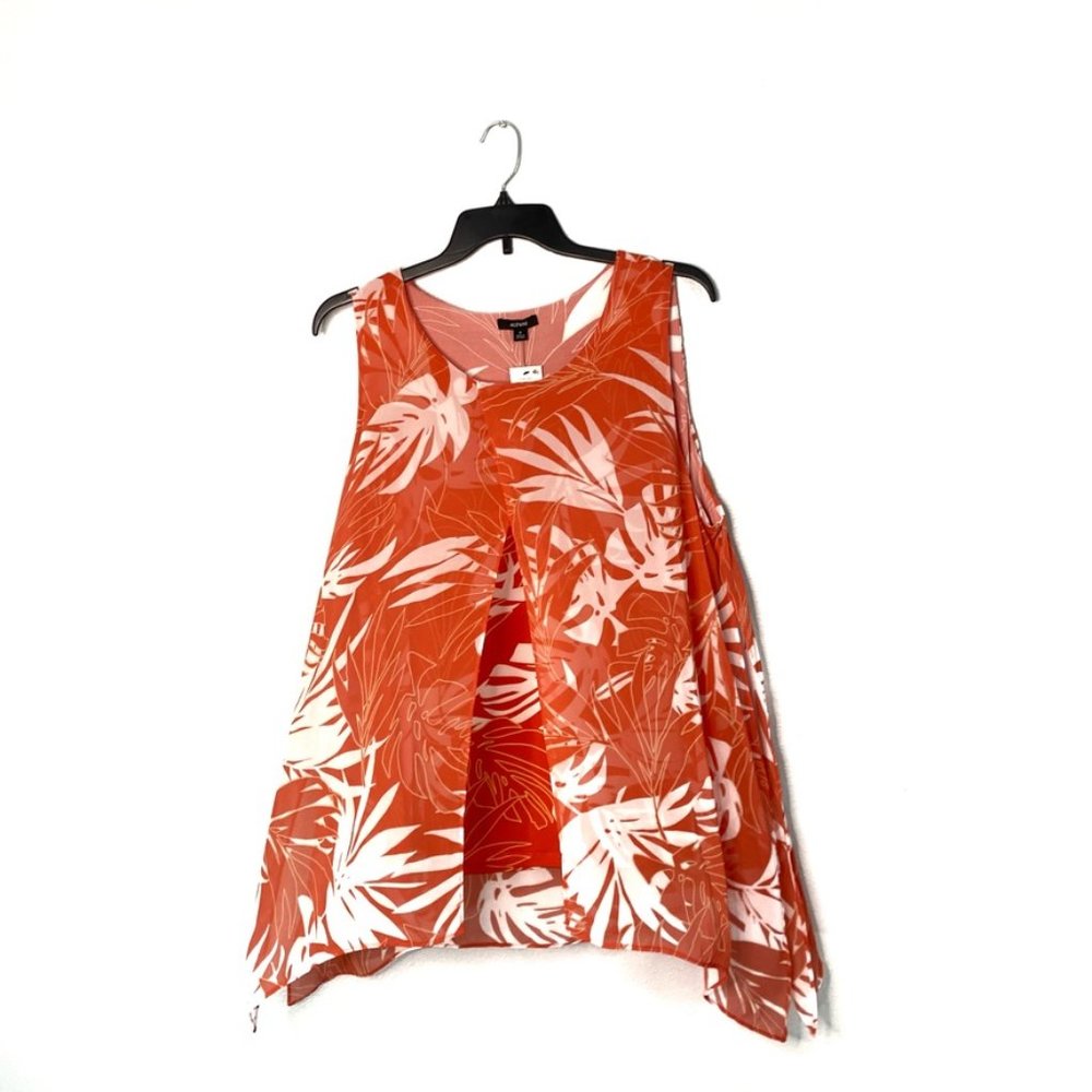 NWT Alfani Plus Chiffon Split Front Pullover Top